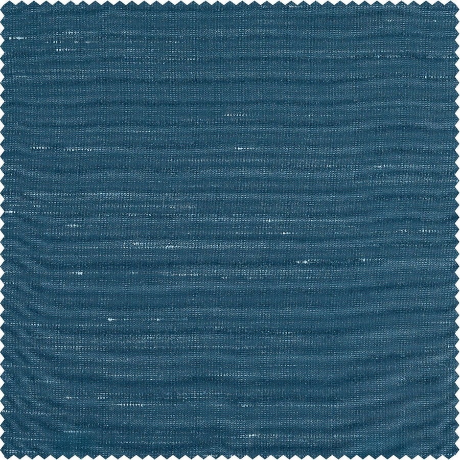 Oceanside Blue Vintage Textured Faux Dupioni Silk Swatch - HalfPriceDrapes.com