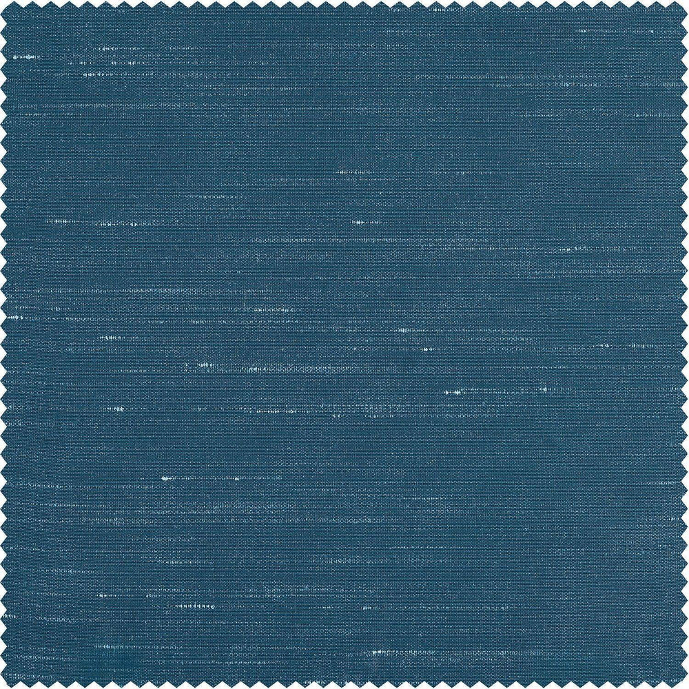 Oceanside Blue Vintage Textured Faux Dupioni Silk Swatch - HalfPriceDrapes.com