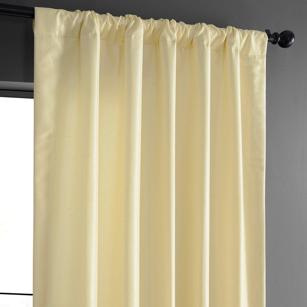 Crescent Moon Vintage Textured Faux Dupioni Silk Curtain