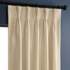 Off White French Pleat Vintage Textured Faux Dupioni Silk Blackout Curtain