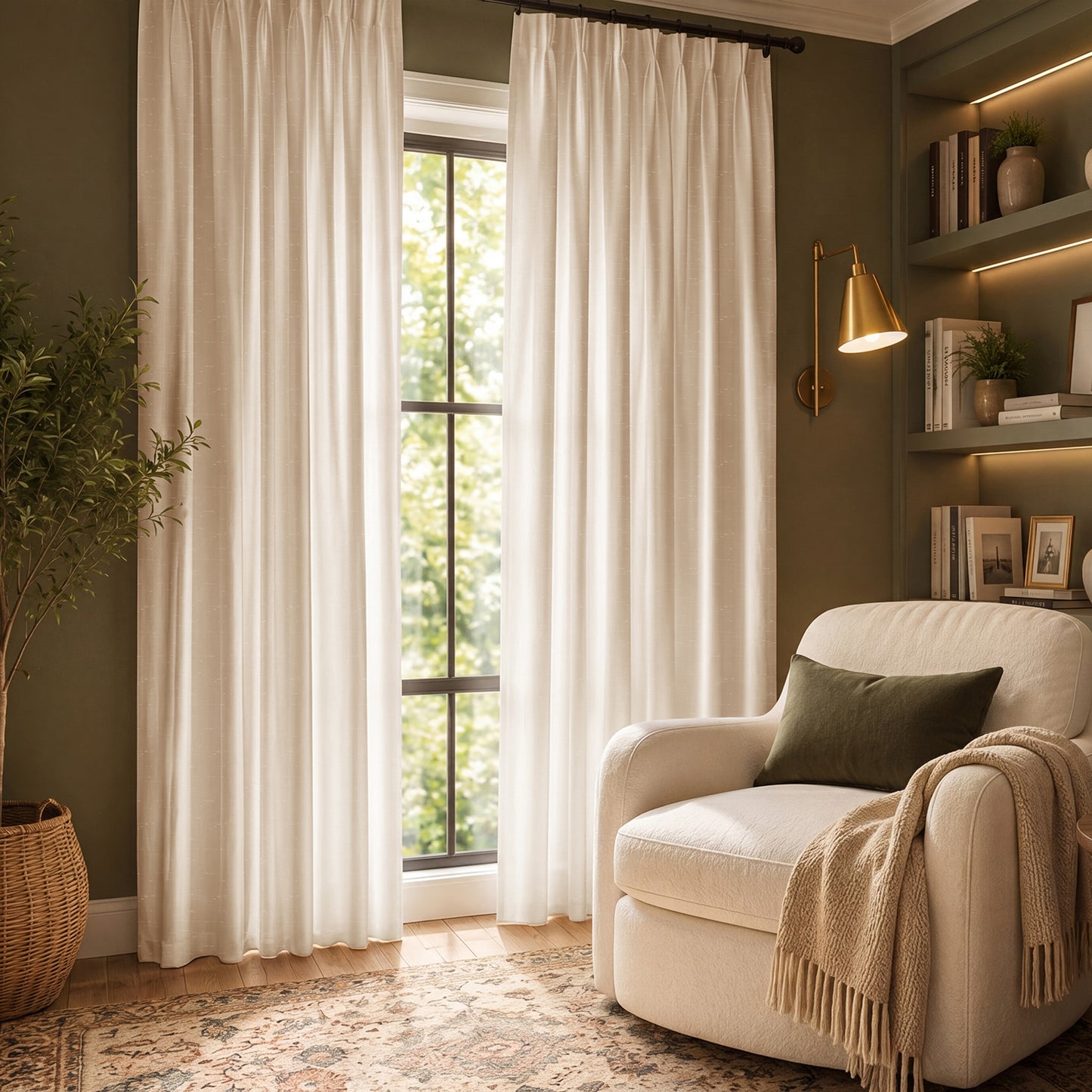 Off White Vintage Textured Faux Dupioni Silk Custom Curtain