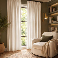 Off White Vintage Textured Faux Dupioni Silk Custom Curtain
