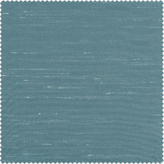 Nassau Blue Vintage Textured Faux Dupioni Silk Blackout Curtain