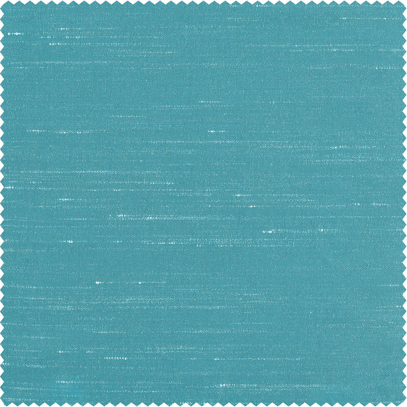 Nassau Blue Vintage Textured Faux Dupioni Silk Custom Curtain