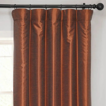 Copper Kettle Vintage Textured Faux Dupioni Silk Room Darkening Curtain