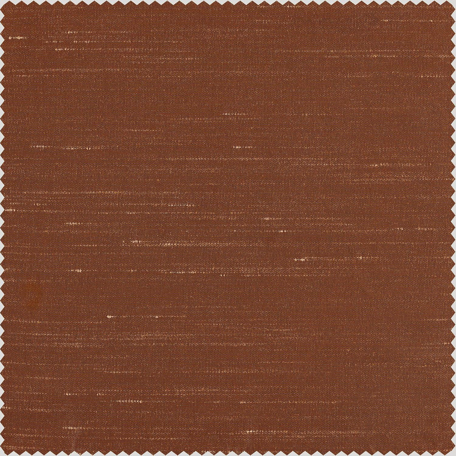 Copper Kettle Vintage Textured Faux Dupioni Silk Swatch
