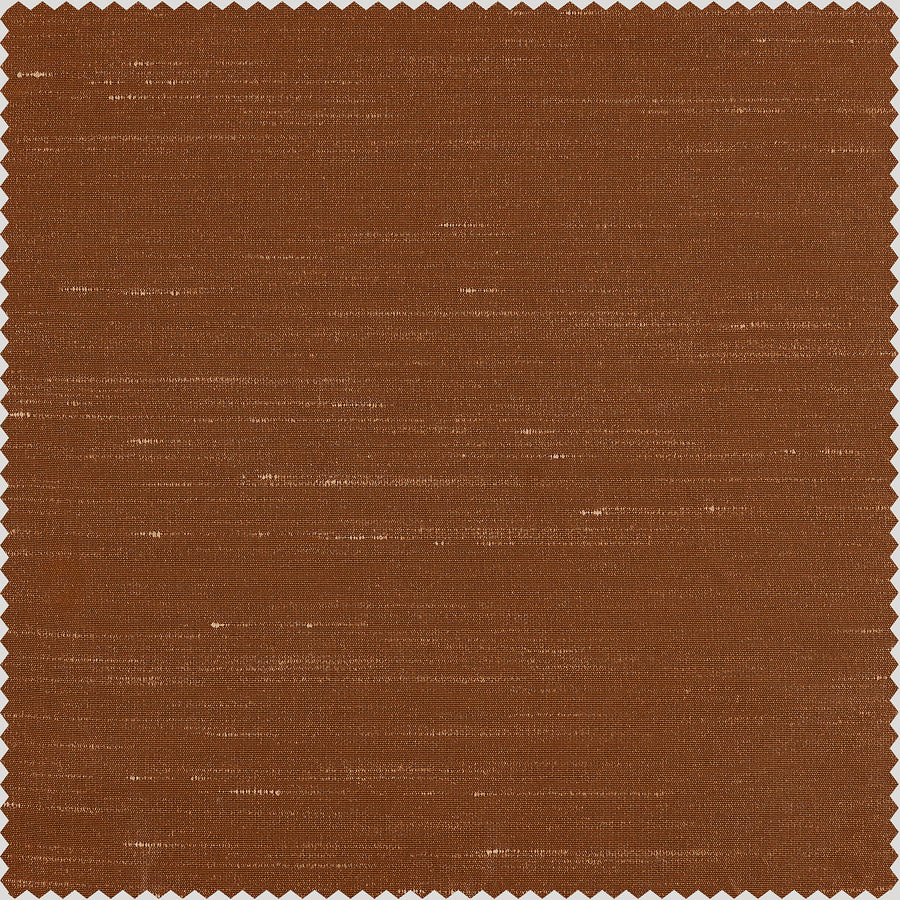 Copper Kettle Vintage Textured Faux Dupioni Silk Custom Curtain
