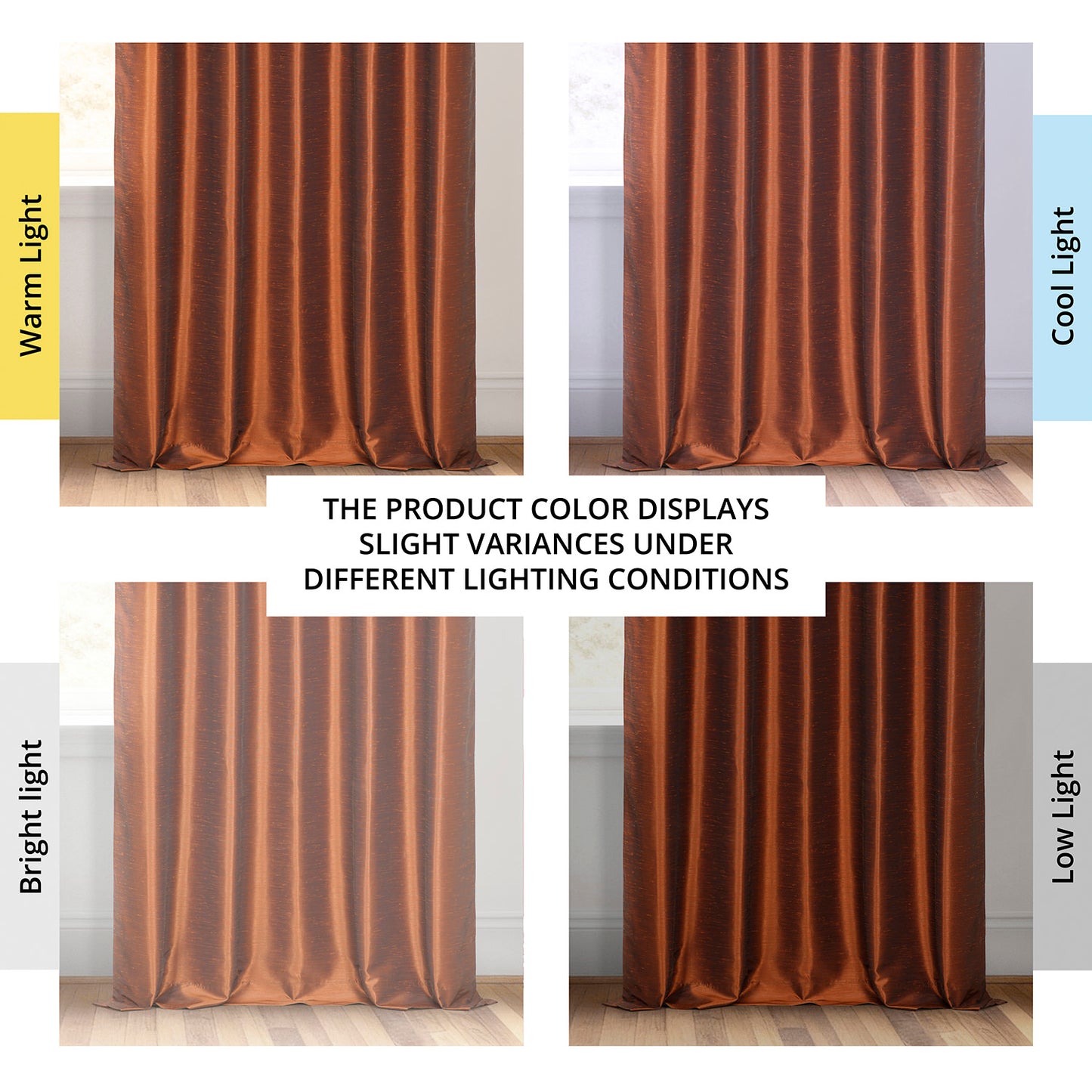 Copper Kettle French Pleat Vintage Textured Faux Dupioni Silk Blackout Curtain