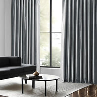 Arrowhead Grey Vintage Textured Faux Dupioni Silk Custom Curtain