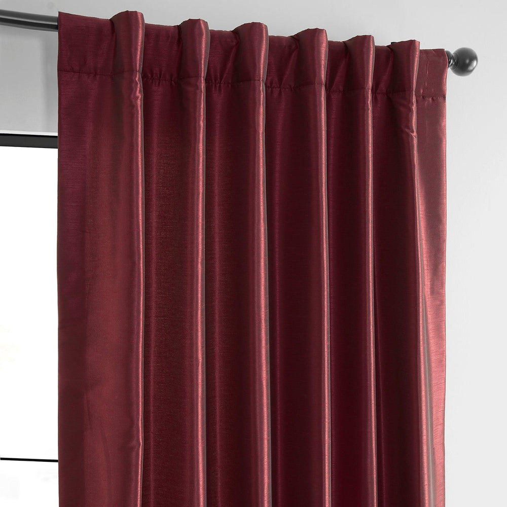 Ruby Vintage Textured Faux Dupioni Silk Curtain - HalfPriceDrapes.com