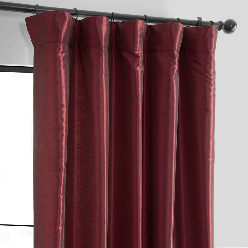 Ruby Vintage Textured Faux Dupioni Silk Curtain - HalfPriceDrapes.com