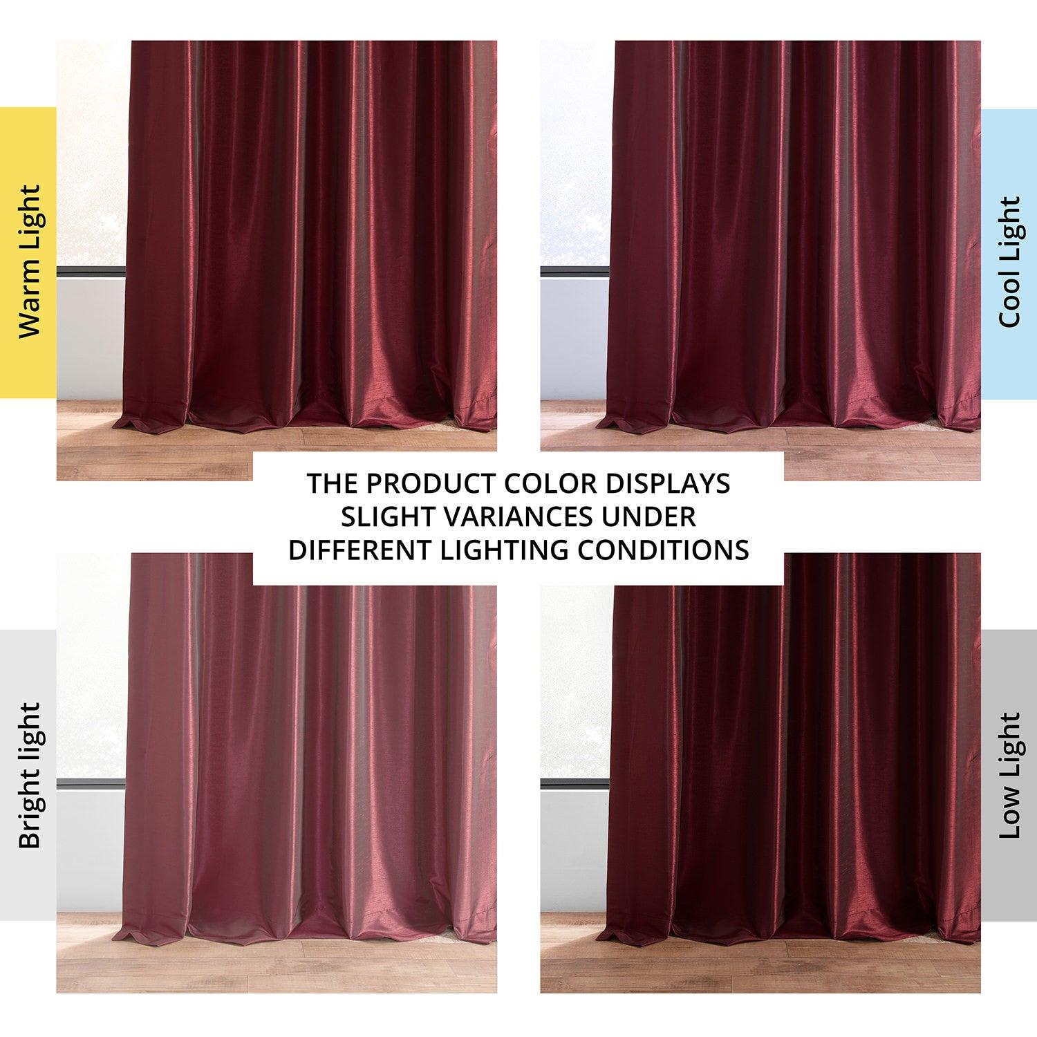 Ruby Vintage Textured Faux Dupioni Silk Blackout Curtain - HalfPriceDrapes.com