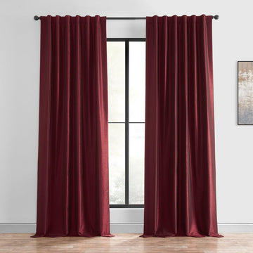 Ruby Vintage Textured Faux Dupioni Silk Blackout Curtain