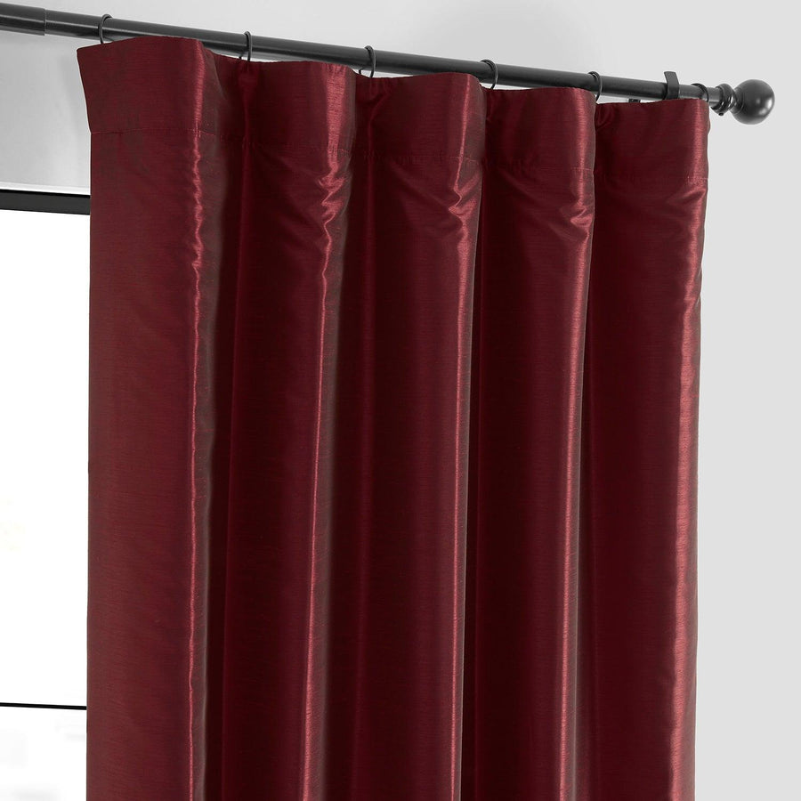 Ruby Vintage Textured Faux Dupioni Silk Blackout Curtain - HalfPriceDrapes.com