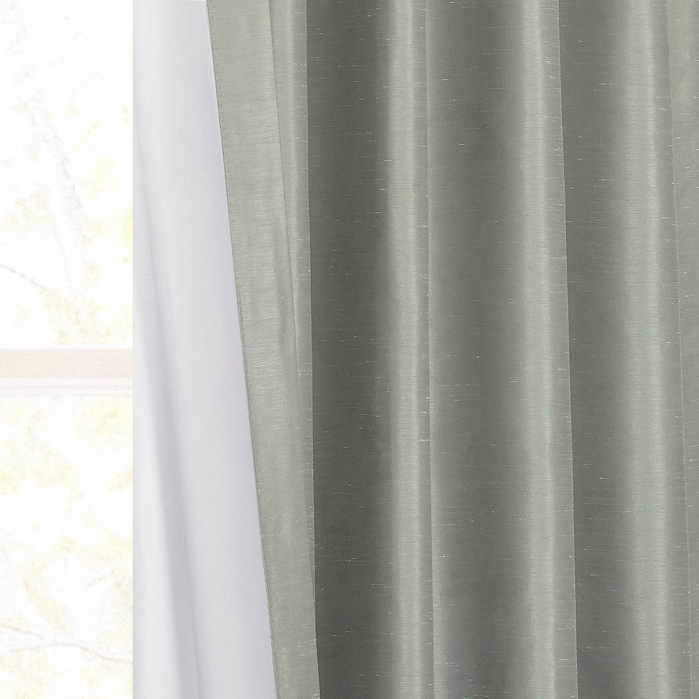 Silver Grommet Vintage Textured Faux Dupioni Silk Blackout Curtain