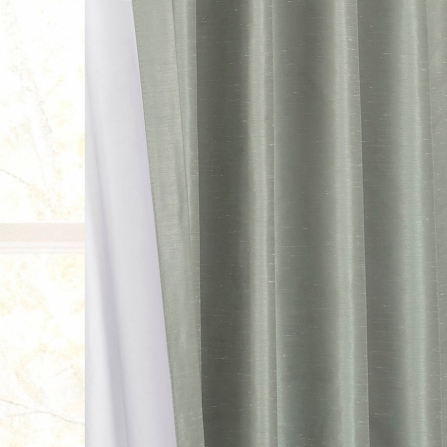 Silver Grommet Vintage Textured Faux Dupioni Silk Blackout Curtain