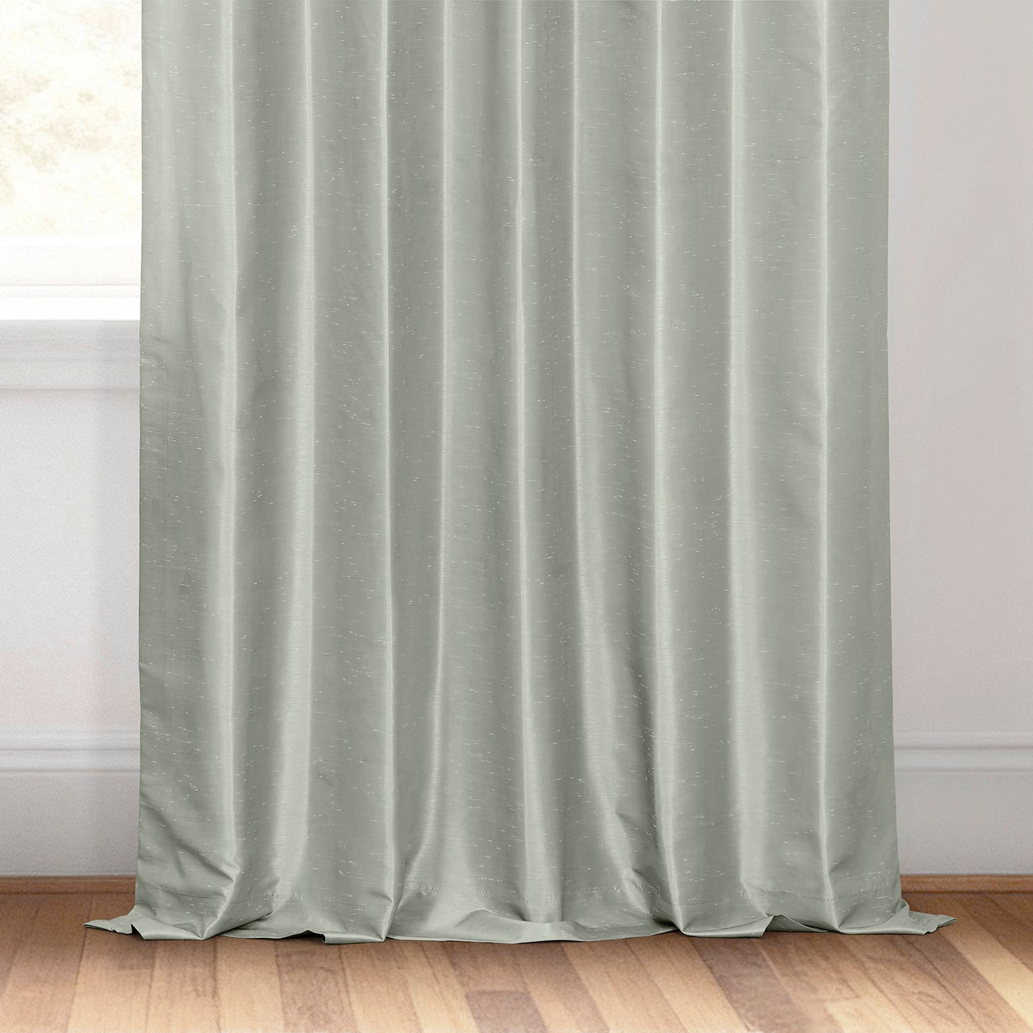 Silver Grommet Vintage Textured Faux Dupioni Silk Blackout Curtain