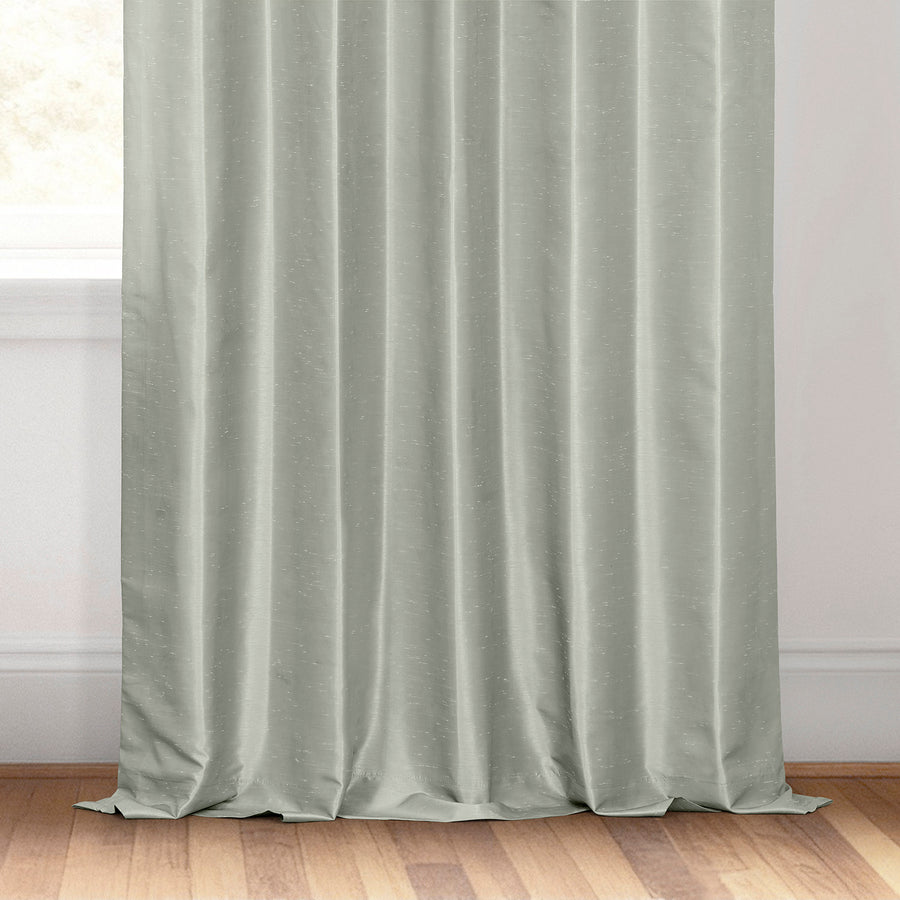 Silver Grommet Vintage Textured Faux Dupioni Silk Blackout Curtain