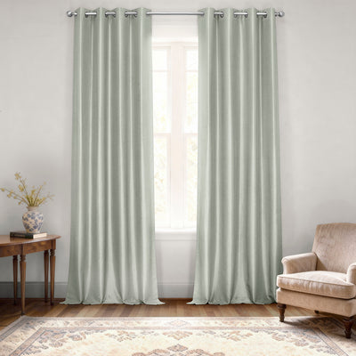 Silver Grommet Vintage Textured Faux Dupioni Silk Blackout Curtain