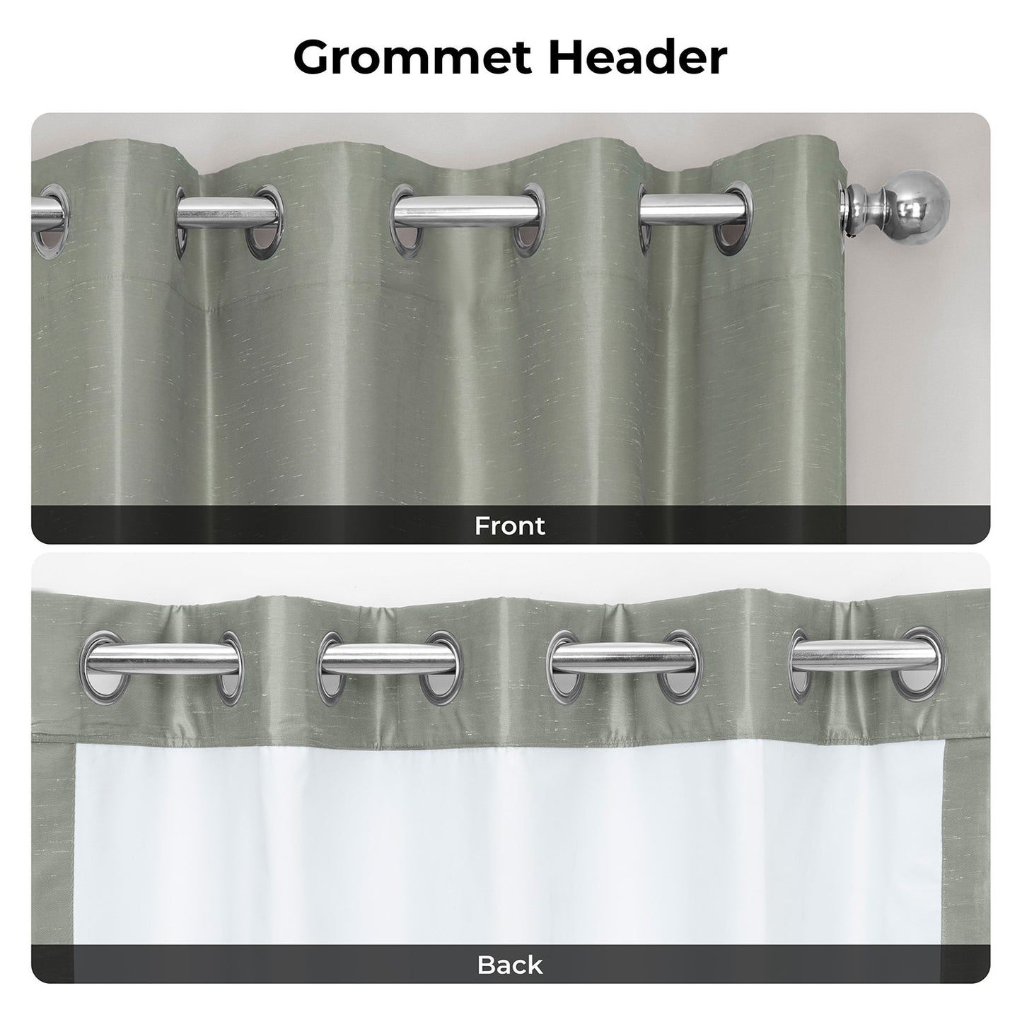 Silver Grommet Vintage Textured Faux Dupioni Silk Blackout Curtain