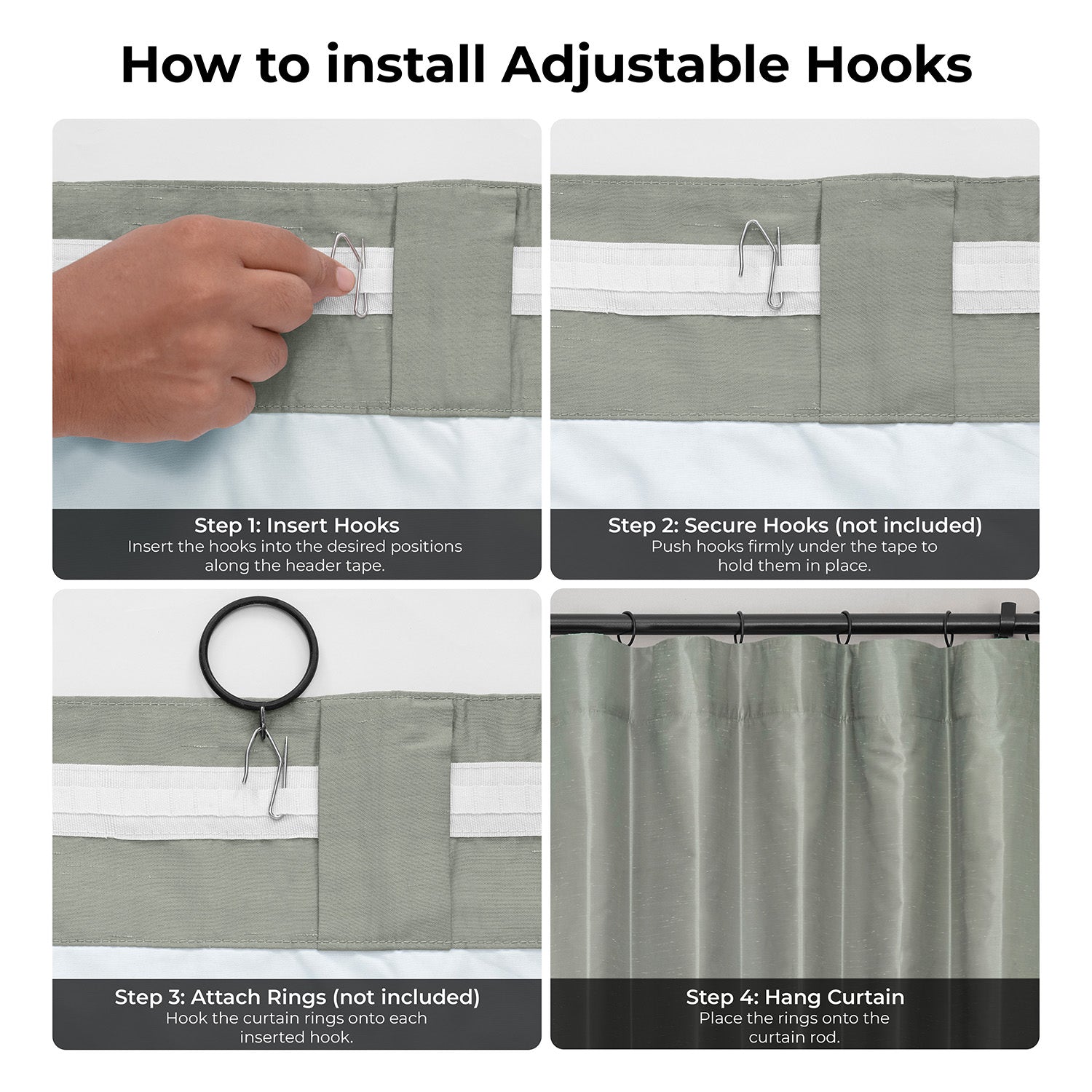 Silver Vintage Textured Faux Dupioni Silk Room Darkening Curtain