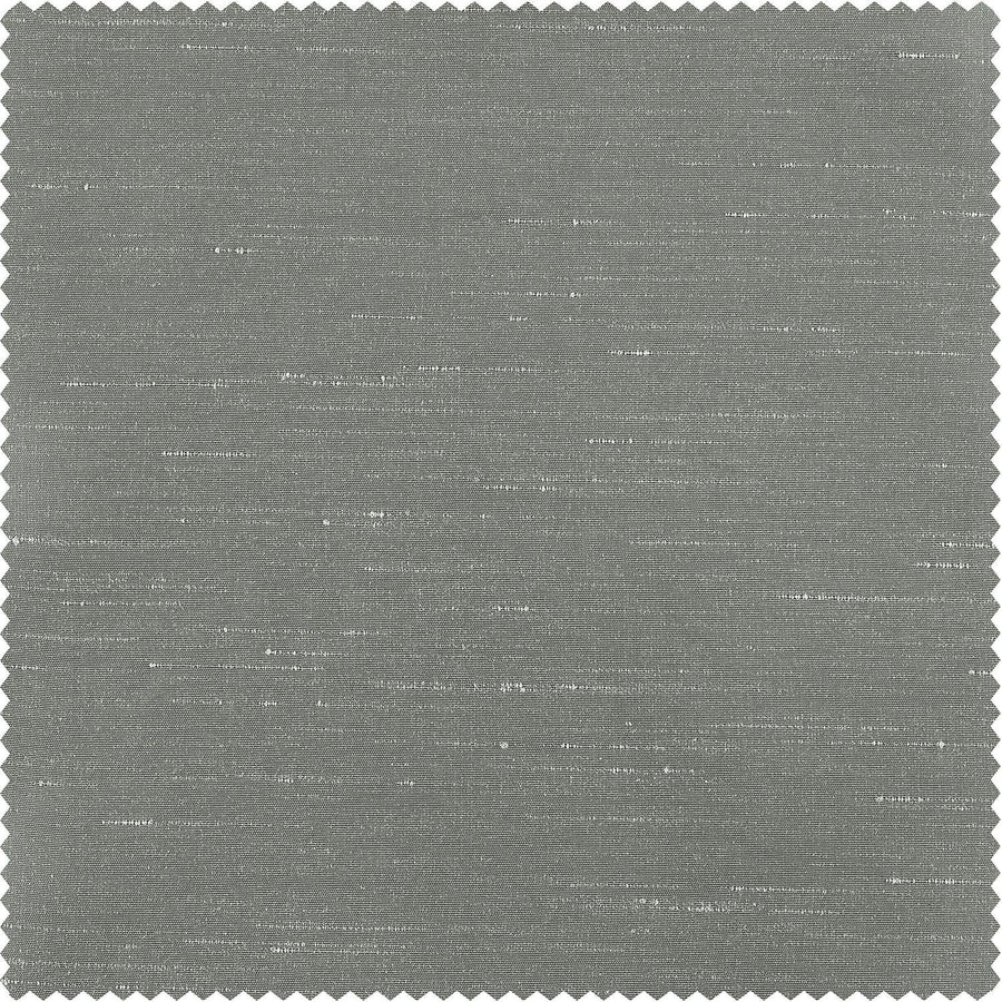 Silver Vintage Textured Faux Dupioni Silk Swatch - HalfPriceDrapes.com
