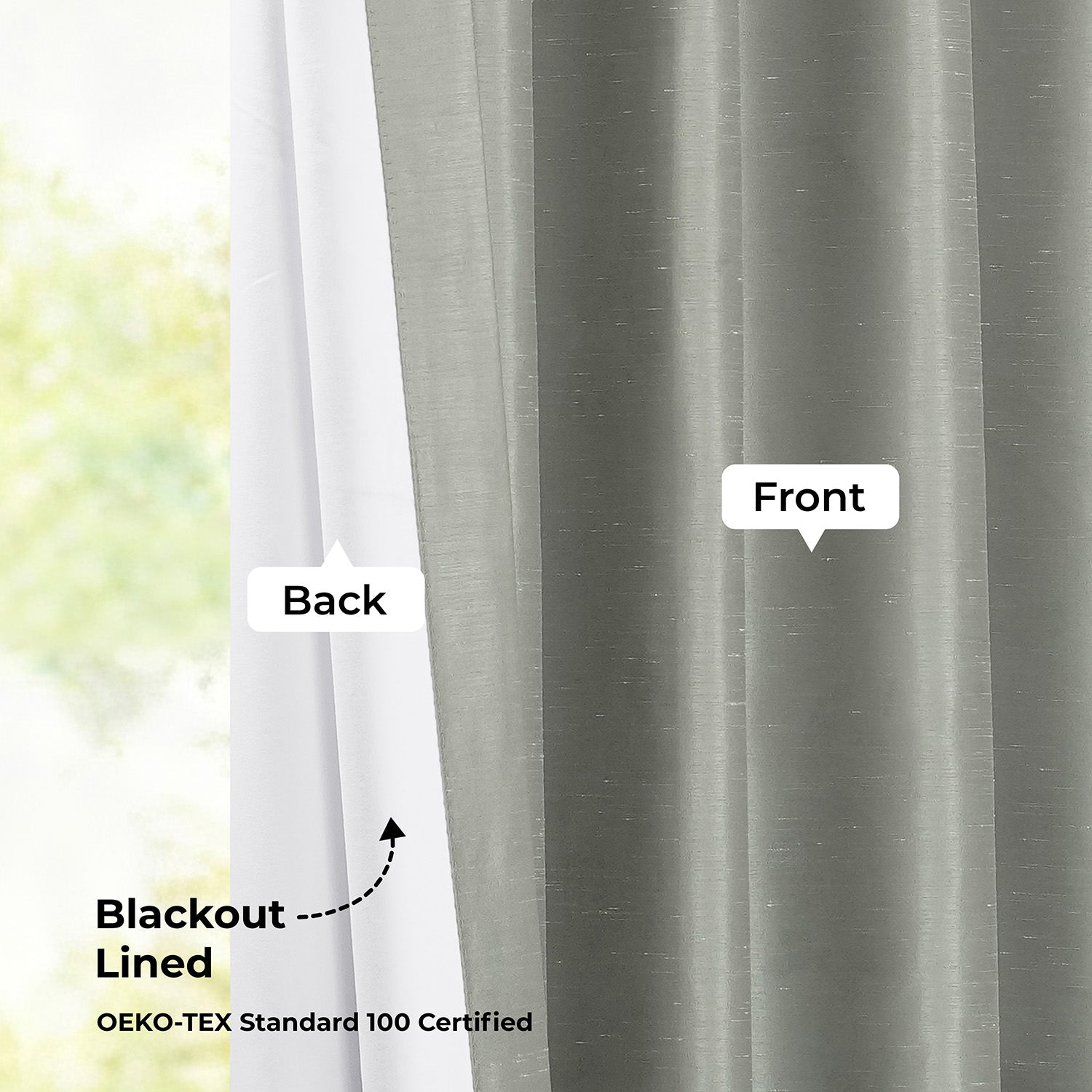 Silver Extra Wide Vintage Textured Faux Dupioni Silk Blackout Curtain