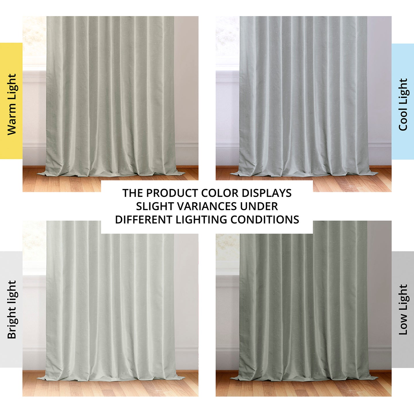 Silver Extra Wide Vintage Textured Faux Dupioni Silk Blackout Curtain