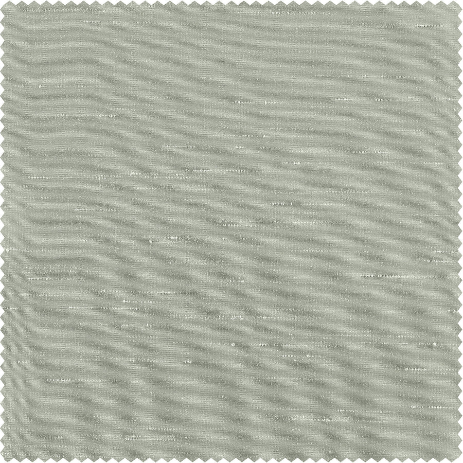 Silver Vintage Textured Faux Dupioni Silk Custom Curtain