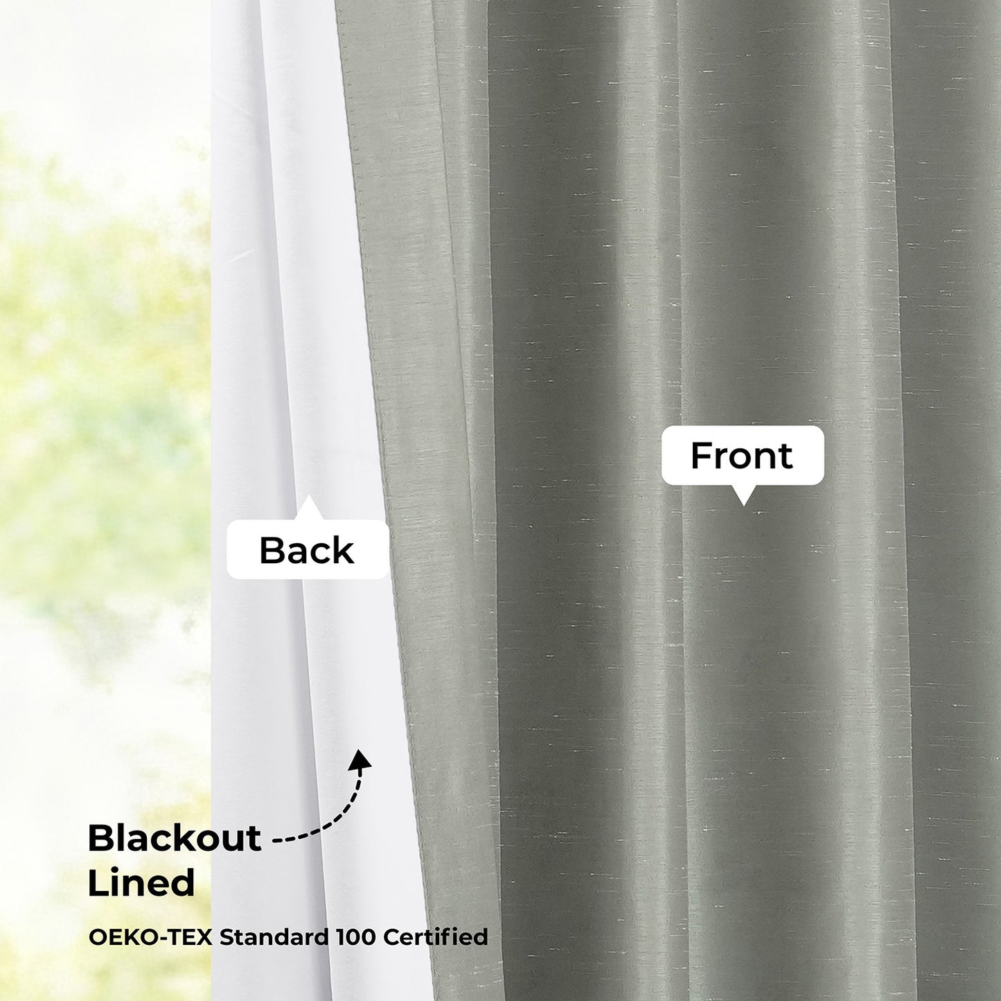 Silver Pinch Pleat Vintage Textured Faux Dupioni Silk Blackout Curtain