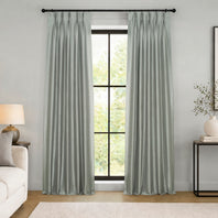 Silver Pinch Pleat Vintage Textured Faux Dupioni Silk Blackout Curtain