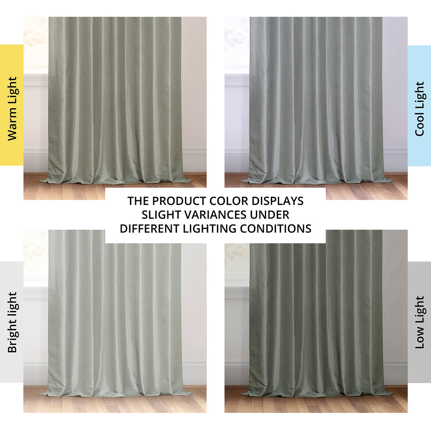 Silver Vintage Textured Faux Dupioni Silk Blackout Curtain