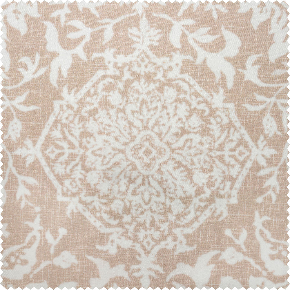 Vintage Damask Taupe Damask Artisan Bloom Printed Cotton Twill Custom Curtain
