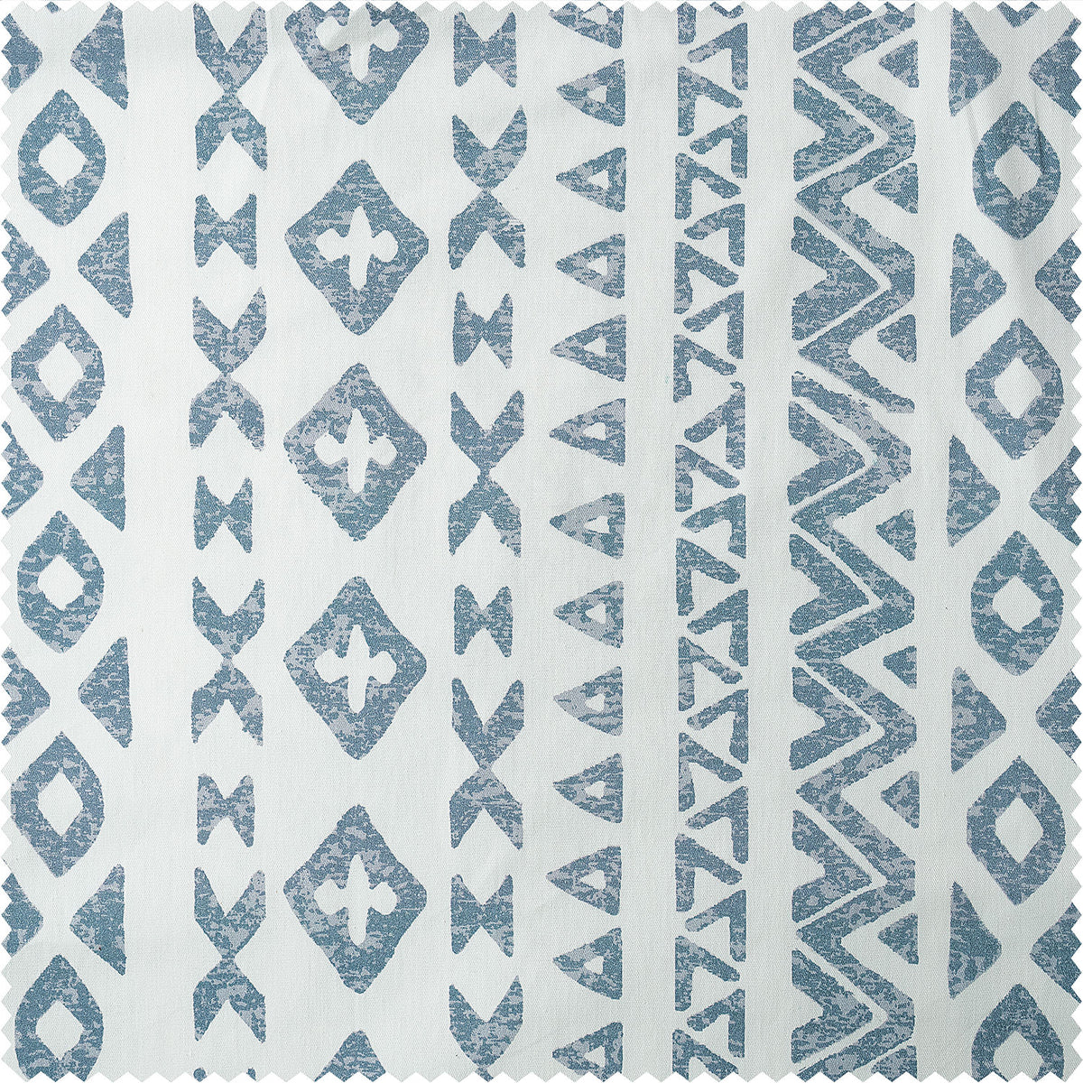 Heirloom Damask Teal Geometric Digital Printed Cotton Twill Custom Curtain