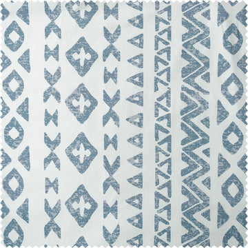 Heirloom Damask Teal Geometric Digital Printed Cotton Twill Swatch