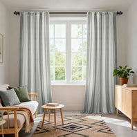 Ticking Stripe Grey Striped Digital Printed Cotton Twill Custom Curtain