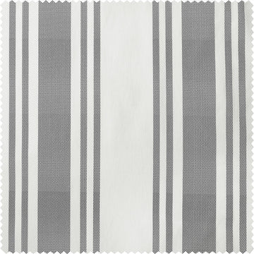 Ticking Stripe Grey Striped Digital Printed Cotton Twill Swatch