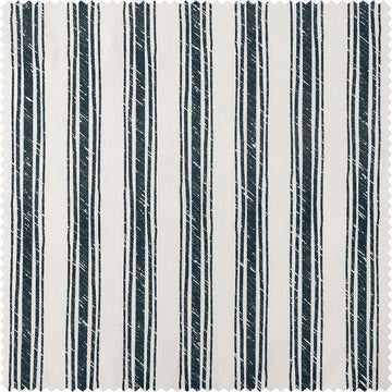 Ink Wash Stripe Navy Striped Digital Printed Cotton Twill Swatch