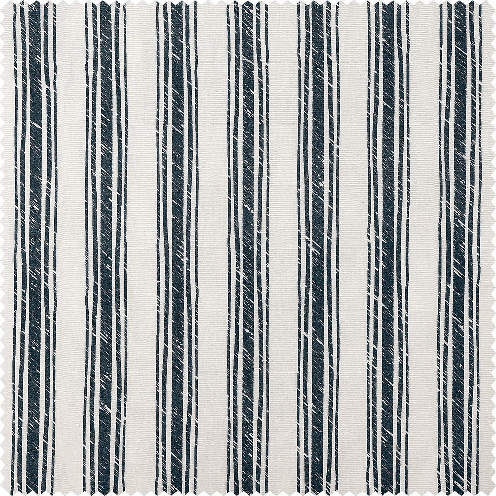 Ink Wash Stripe Navy Striped Digital Printed Cotton Twill Custom Curtain