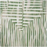 Woven Abstract Green Abstract Artisan Bloom Printed Cotton Twill Swatch