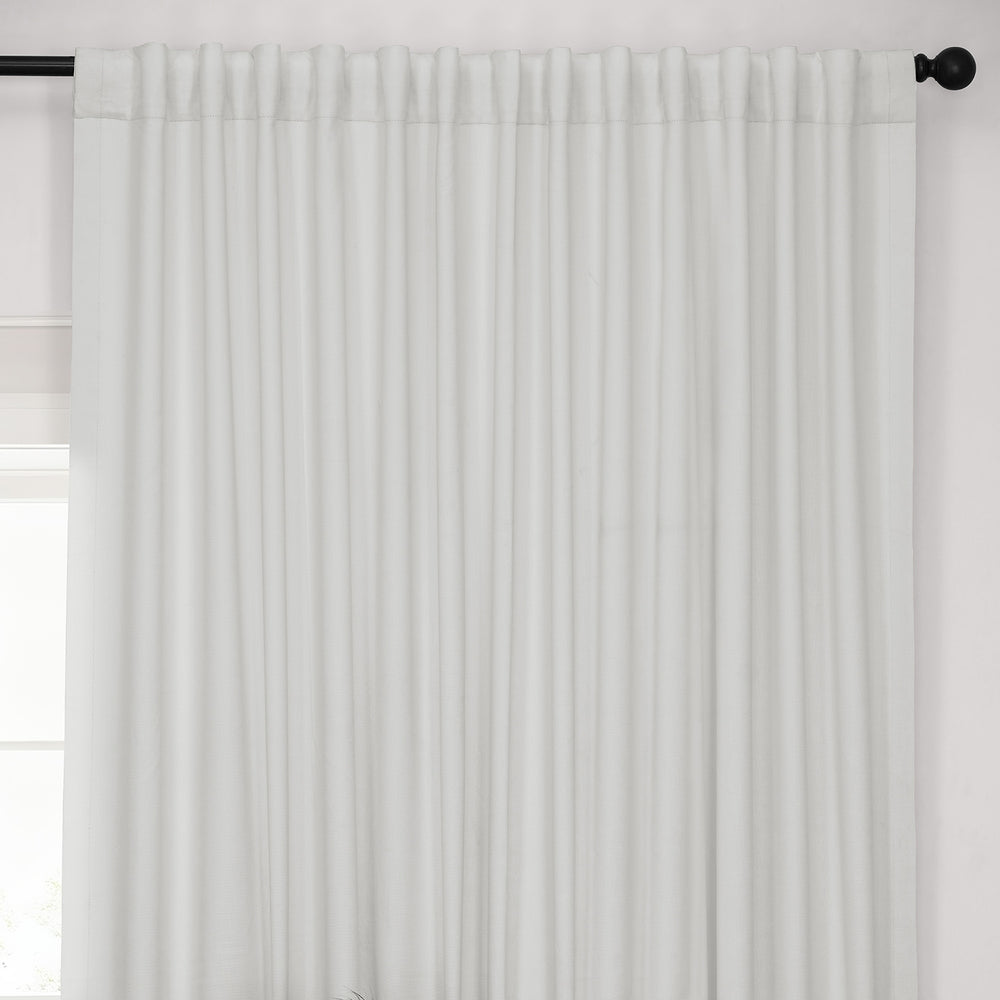 Off White Extra Wide Performance Linen Hotel Blackout Curtain