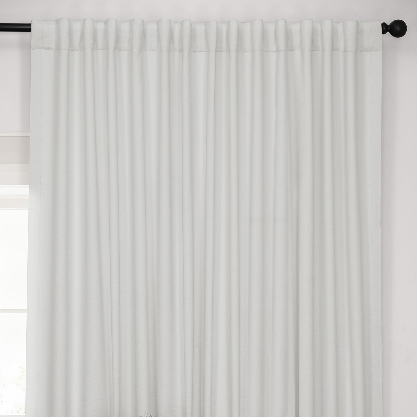 Off White Extra Wide Performance Linen Hotel Blackout Curtain