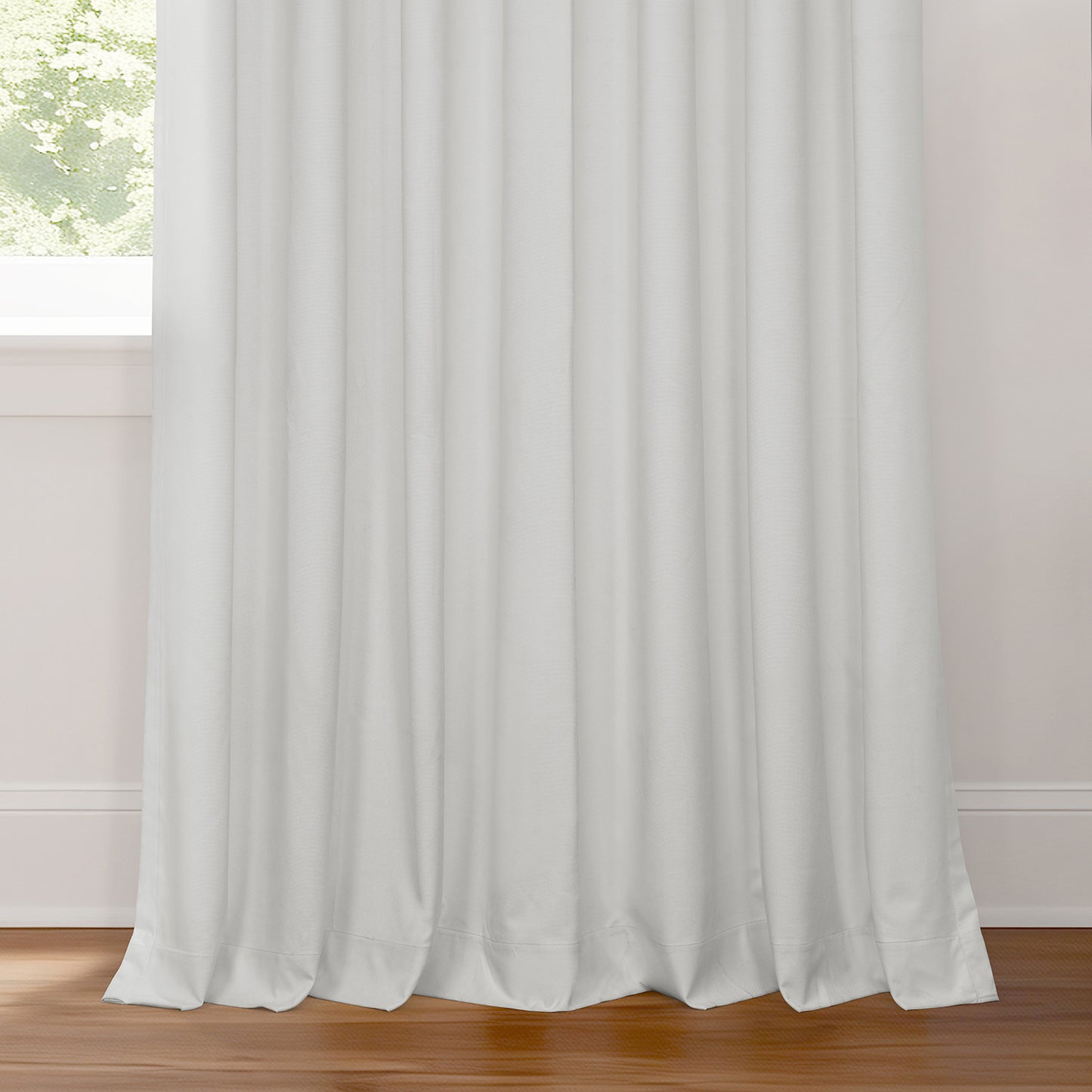 Off White Extra Wide Performance Linen Hotel Blackout Curtain