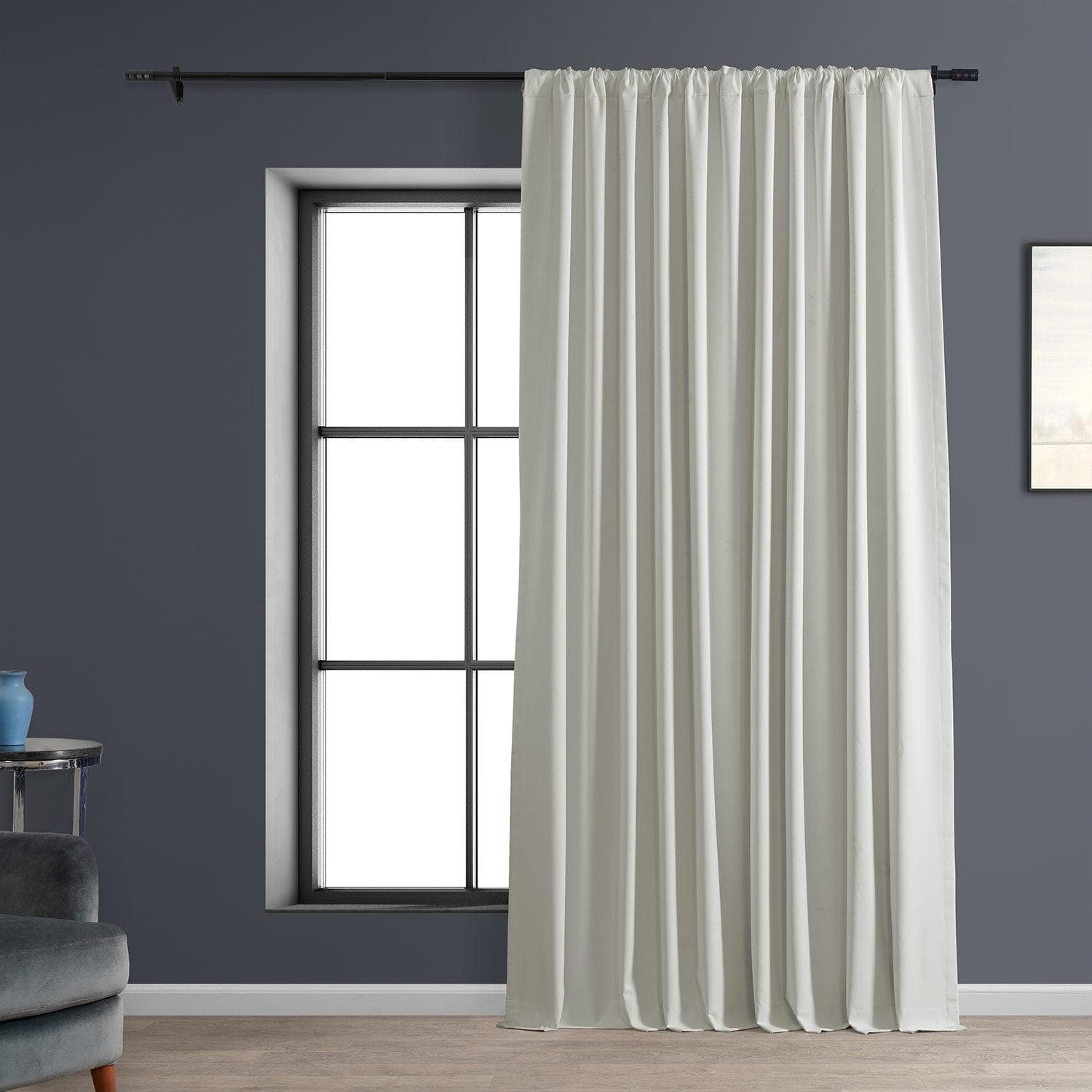 Off White Extra Wide Performance Linen Hotel Blackout Curtain - HalfPriceDrapes.com
