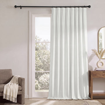 Off White Extra Wide Performance Linen Hotel Blackout Curtain