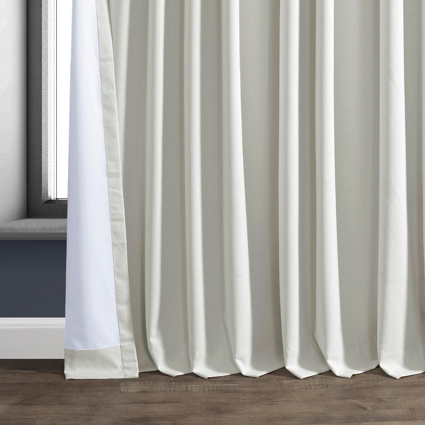 Off White Extra Wide Performance Linen Hotel Blackout Curtain - HalfPriceDrapes.com
