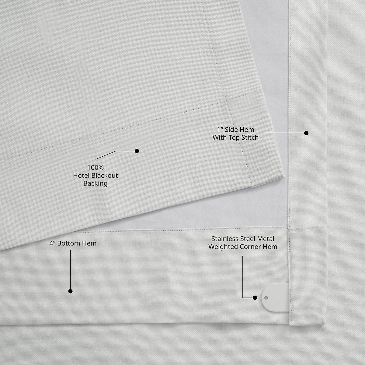 Off White Extra Wide Performance Linen Hotel Blackout Curtain