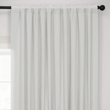 Off White Extra Wide Performance Linen Hotel Blackout Curtain