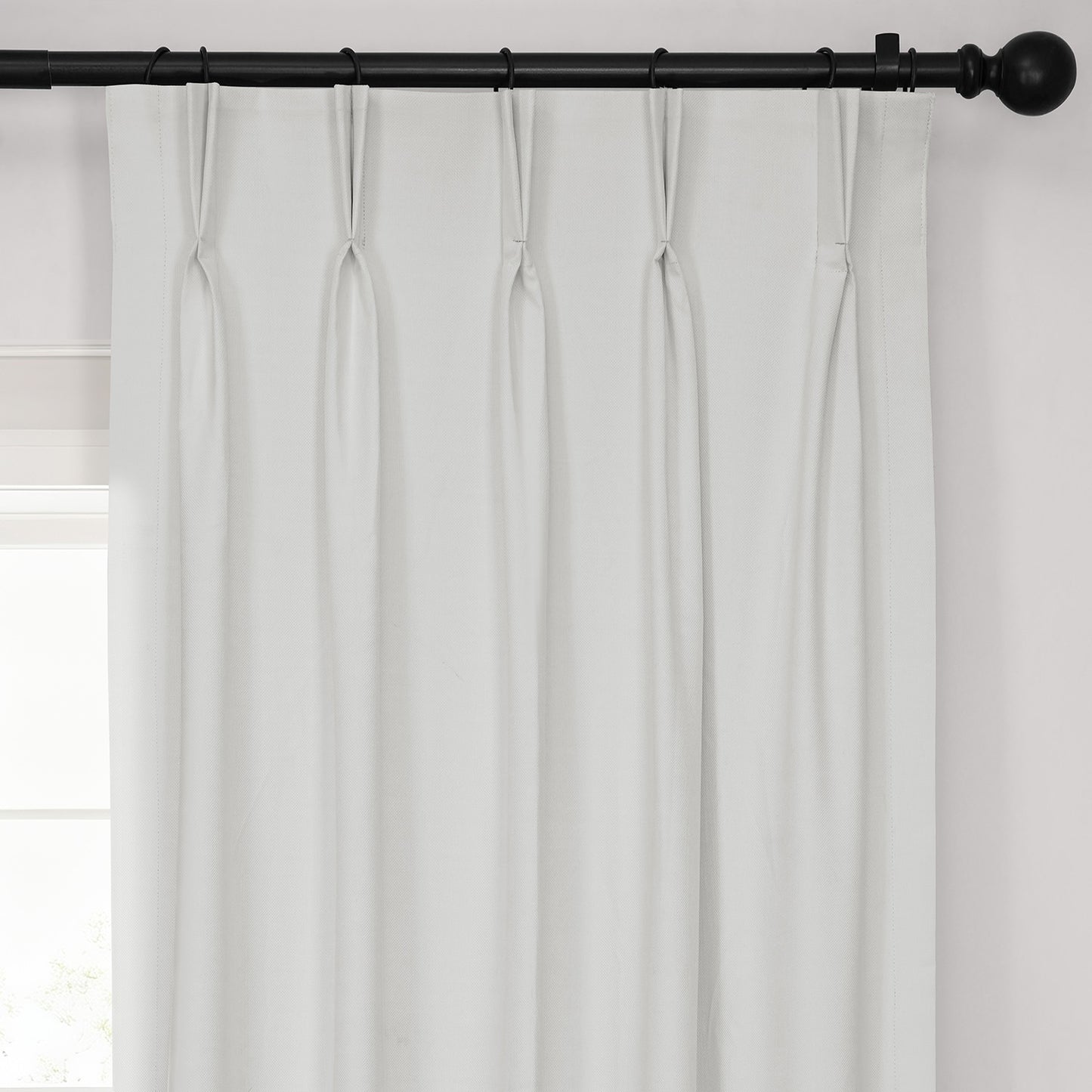 Off White French Pleat Performance Linen Hotel Blackout Curtain