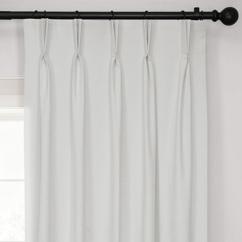 Off White French Pleat Performance Linen Hotel Blackout Curtain